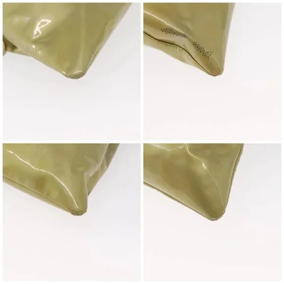 CHANEL COCO Mark Chain Shoulder Bag Patent leather Gold CC Auth 152287 - Picture 14 of 16